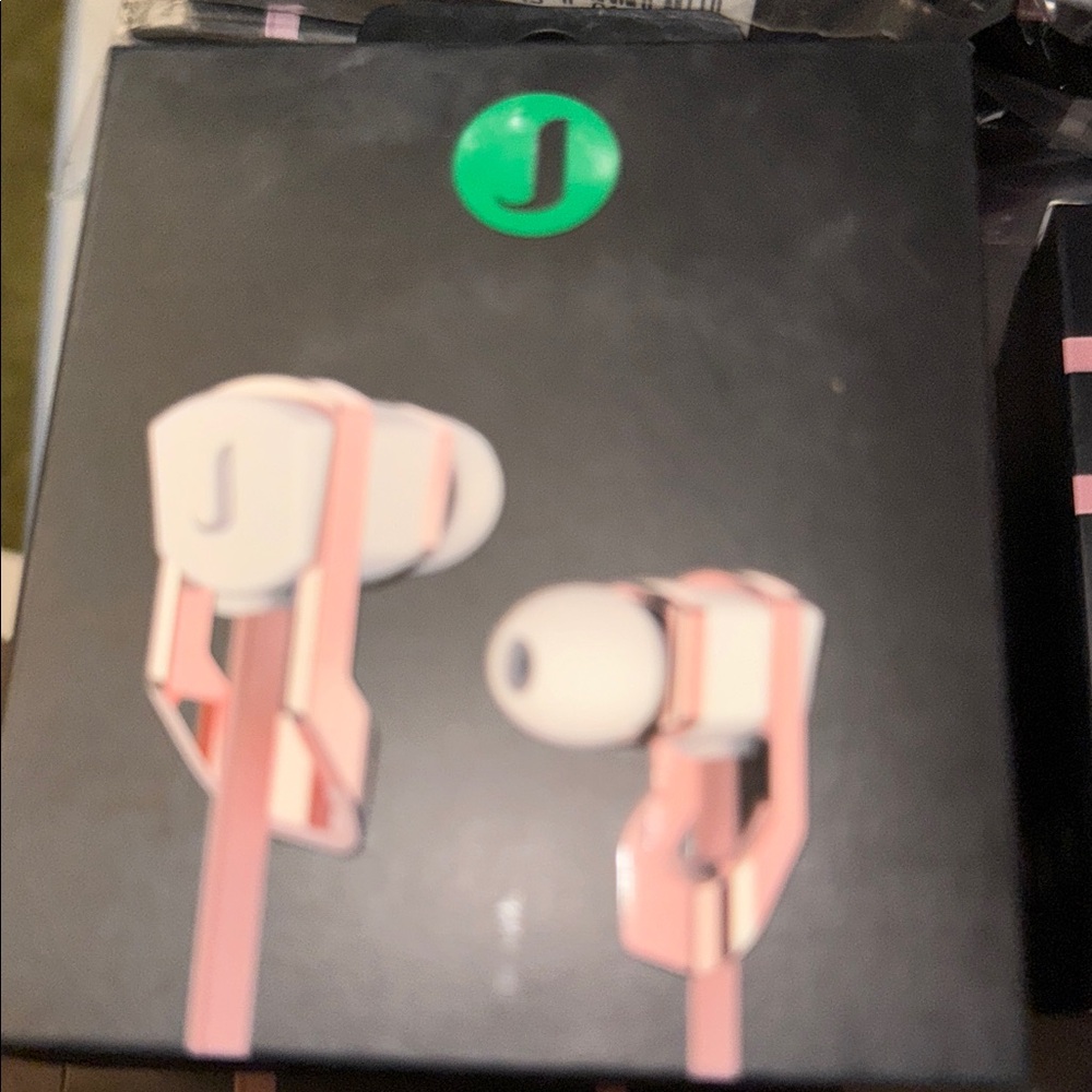 Jade J Jadebuds Pink and White Earbuds with Case